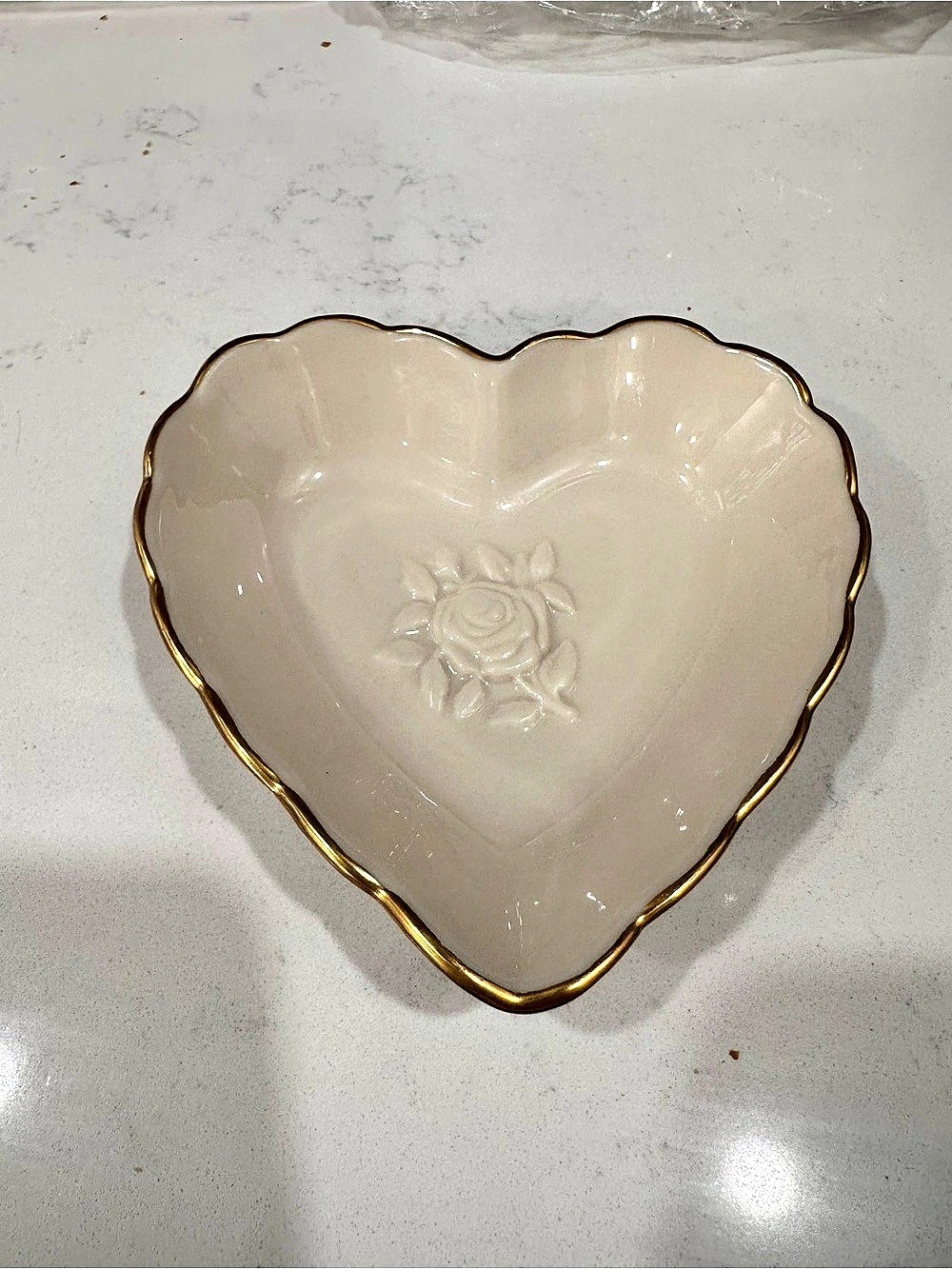 Lenox Special Heart Shaped Rose Trinket Dish